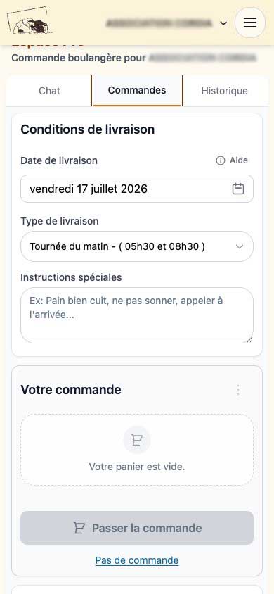 Real mobile ordering interface